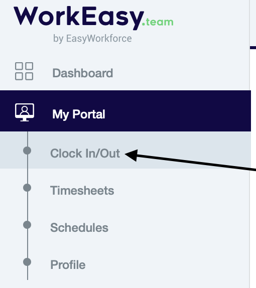 Clock In/Out option in My Portal
